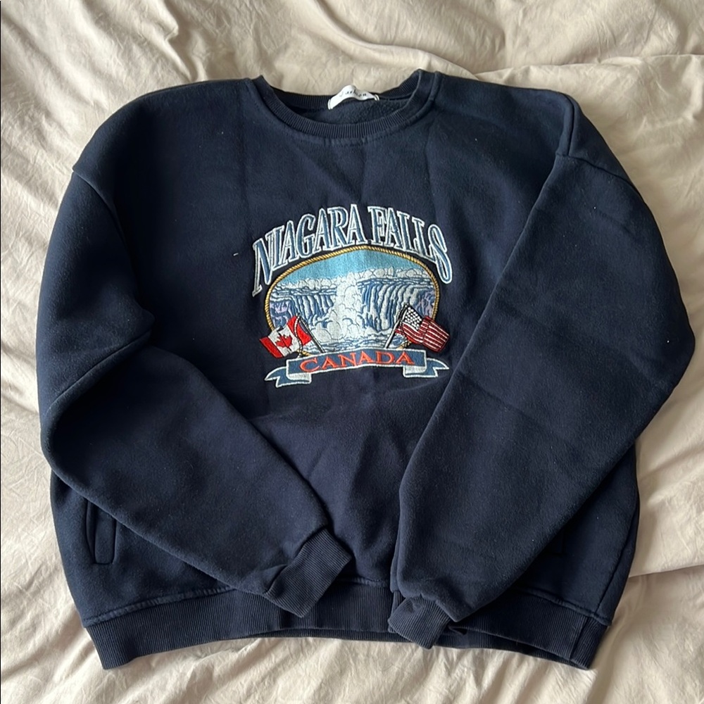 OVERSIZED Navy Blue Niagara Falls Sweater